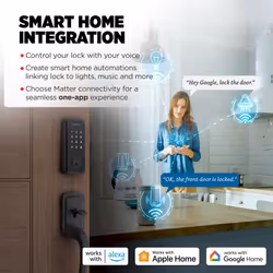 Kwikset Halo Select Smart Lock Keyless Entry Door Lock Wi-Fi and Matter Enabled Deadbolt No Hub Needed  Geofence Auto-Unlock  Grade AAA Certified  Eas