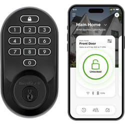 Kwikset Halo Wi-Fi Smart Lock  Keyless Entry Door Deadbolt  Geofence Auto-Unlock  Grade AAA Certified  No Hub Easy Install  Matte Black Lifetime Finis