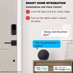 Kwikset Halo Wi-Fi Smart Lock  Keyless Entry Door Deadbolt  Geofence Auto-Unlock  Grade AAA Certified  No Hub Easy Install  Matte Black Lifetime Finis