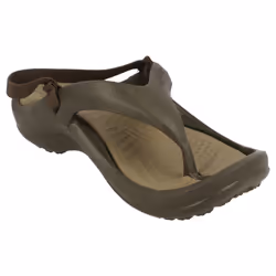 ) Childrens Unisex Crocs Toe Post Sandals Athens Strap - UK 8-9 Child, Chocolate/Khaki (Brown
