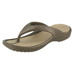 Childrens Unisex Crocs Toe Post Sandals Athens - Brown, UK 12-13 Child