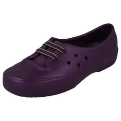 ) Girls Crocs Slip On Flats Nahanijunior - UK 1-2 Child, Grape (Purple