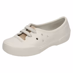 ) Girls Crocs Slip On Flats Nahanijunior - UK 13-1 Child, Pearl White/Khaki (White