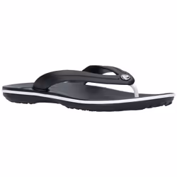 ) Crocs Crocband Flip Croslite Rubber Black Slippers - Black, 12 (Adults'