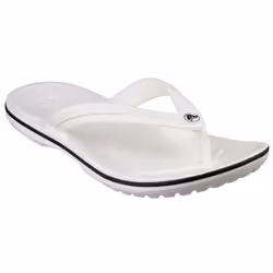 ) Crocs Crocband Flip Croslite Rubber White Slippers - White, 11 (Adults'