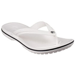 ) Crocs Crocband Flip Croslite Rubber White Slippers - White, 11 (Adults'