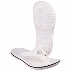 ) Crocs Crocband Flip Croslite Rubber White Slippers - White, 11 (Adults'