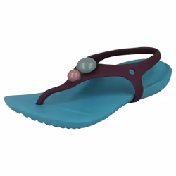 ) Girls Crocs Toe Post Sandals Aliana Girls - UK 9 Child, Lilac/Aqua (Blue