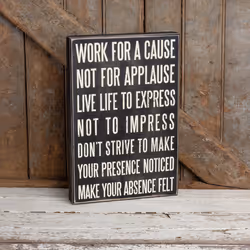 Primitives by Kathy Work For A Cause Box Sign