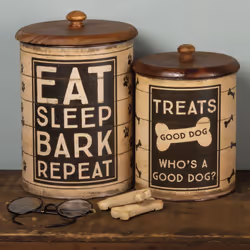 Primitives by Kathy Rustic Treat Tin  2-piece  Brown  black