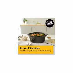 Crock-Pot SCV655B Slow Cooker, Aluminium, 300 W, 6.5 liters, Black