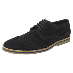 ) Mens Hush Puppies Casual Brogues Sebastian Wing Tip - UK 7, Navy (Blue