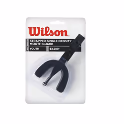 Wilson Single Density Mouthguard with Strap Black Youth