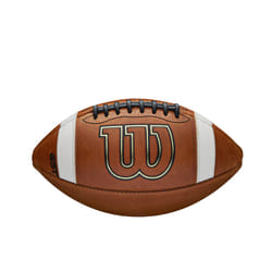 Wilson GST Leather Game Football - Brown, Youth Size