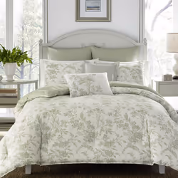 Laura Ashley - Queen Comforter Set Reversible Cotton Bedding Includes Matching Shams with Bonus Euro Shams & Throw Pillows ...