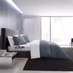 Vera Wang - King Duvet Cover Set  Luxury Cotton Bedding with Button Closure  Includes Matching Shams Waffle Pique Midnight  K ...