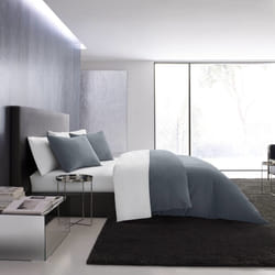 Vera Wang - King Duvet Cover Set  Luxury Cotton Bedding with Button Closure  Includes Matching Shams Waffle Pique Midnight  King