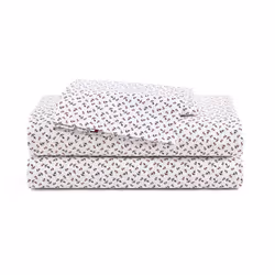 Tommy Hilfiger - Sheet Set Cotton Percale Bedding with Matching Pillowcases Crisp & Cool Premium Quality Home Essentials ( ...