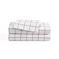 Tommy Hilfiger - Sheet Set  Cotton Percale Bedding with Matching Pillowcases  Crisp & Cool  Premium Quality Home Essentials (Glasgow Windowpane Blue