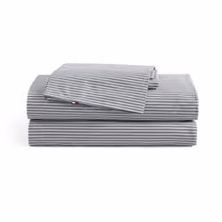 Tommy Hilfiger - Sheet Set Cotton Percale Bedding with Matching Pillowcases Crisp & Cool Premium Quality Home Essentials ( ...