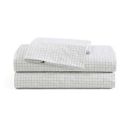 Tommy Hilfiger - Sheet Set  Cotton Percale Bedding with Matching Pillowcases  Crisp & Cool  Premium Quality Home Essentials (New England Plaid Beige