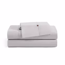 Tommy Hilfiger - Sheet Set  Cotton Percale Bedding with Matching Pillowcases  Crisp & Cool  Solid Home Essentials (Grey  King ...