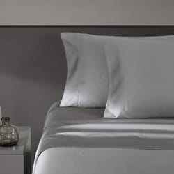 Vera Wang - Queen Sheet Set  Luxury Sateen Cotton Bedding  800 Thread Count  Soft & Smooth Home Decor Steel Grey 4pcs  Queen