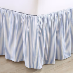 Laura Ashley Home - Cotton Ruffled Bedskirt  Lightweight Home Decor with Classic Style (Blue  Twin)