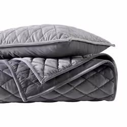 Vera Wang - King Quilt Set Luxurious Velvet Bedding with Matching Shams Lightweight Home Decor (Diamond Velvet Charcoal Gre ...