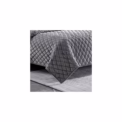 Vera Wang - King Quilt Set  Luxurious Velvet Bedding with Matching Shams  Lightweight Home Decor (Diamond Velvet Charcoal Grey  King)