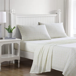 Laura Ashley - Queen Sheets  Cotton Percale Bedding Set  Crisp & Cool Home Decor Evie Yellow  Queen