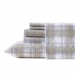 Wrangler Twin Sheet Set  Silky  Lightweight Bedding Set  Casual Home D  cor Dayton Valley Plaid Beige  Twin