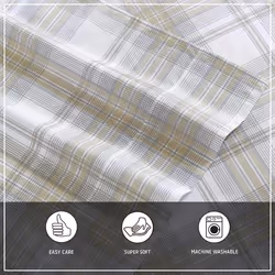 Wrangler Full Sheet Set  Silky  Lightweight Bedding Set  Casual Home D  cor Dayton Valley Plaid Beige  Full