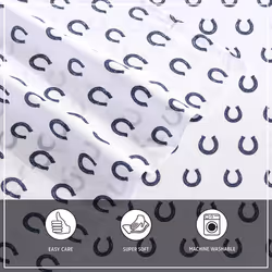 Wrangler- Queen Sheet Set  Silky & Lightweight Bedding Set  Yellowstone Inspired  Casual Home D?cor (Horseshoe Dots Navy  Queen)