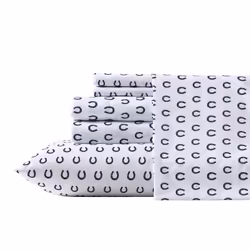 Wrangler King Sheet Set  Silky  Lightweight Bedding Set  Casual Home D  cor Horseshoe Dots Navy  King