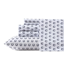 Wrangler King Sheet Set  Silky  Lightweight Bedding Set  Casual Home D  cor Horseshoe Dots Navy  King