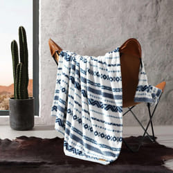 Wrangler - Throw Blanket  Soft Plush Fleece Bedding  Western Decor for Bed or Couch (Diamond Trail Blue  50"""" x 60"""")