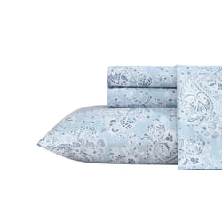 Wrangler  Full Sheet Set  Silky  Lightweight Bedding Set  Paisley Home Decor  OekoTex Certified Prairieland Paisley Blue  Fu