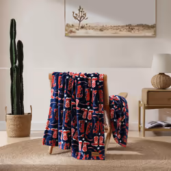 Wrangler - Throw Blanket  Soft Plush Fleece Bedding  Yellowstone Inspired  Western Decor for Bed or Couch (Knocking Boots Blue  50"""" x 70"""")