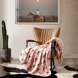 Wrangler - Throw Blanket  Soft Plush Fleece Bedding  Yellowstone Inspired  Western Decor for Bed or Couch (Steer Head Peach  50"""" x 70"""")