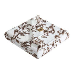 Wrangler - Throw Blanket  Soft Plush Fleece Bedding  Yellowstone Inspired  Western Decor for Bed or Couch (Mustangs Brown  50"""" x 70"""")