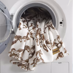 Wrangler - Throw Blanket  Soft Plush Fleece Bedding  Yellowstone Inspired  Western Decor for Bed or Couch (Mustangs Brown  50"""" x 70"""")