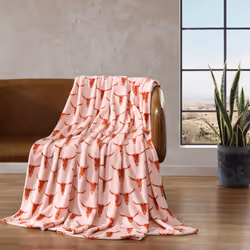 Wrangler - Blanket  Ultra Soft Plush Fleece Bedding  Yellowstone Inspired  Luxuriously Soft Bedding for Bed or Couch (Steer Head Peach  King)