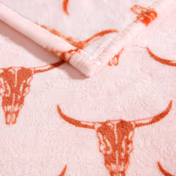 Wrangler - Blanket  Ultra Soft Plush Fleece Bedding  Yellowstone Inspired  Luxuriously Soft Bedding for Bed or Couch (Steer Head Peach  King)