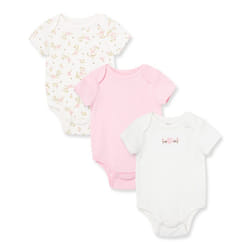 Little Me Baby-Girls Newborn Rose 3 Pack Bodysuit  Pink Floral  6 Mont