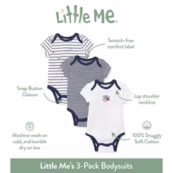 Little Me Baby-Girls Newborn Rose 3 Pack Bodysuit  Pink Floral  6 Mont