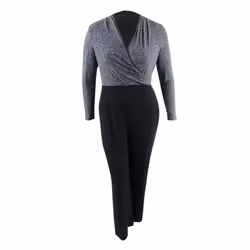 Lauren Ralph Lauren Women's Petite Jersey Long-Sleeve Jumpsuit (6P Bl