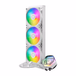 Cooler Master MasterLiquid 360 ATMOS White, Liquid cooling kit, 12 cm, 690 RPM, 2500 RPM, 120 m³/h, White