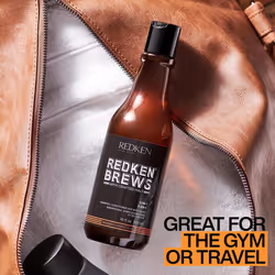 Redken Brews 3-IN-1 Shampoo For Men  Shampoo  Conditioner And Body Wash  Mens Shampoo 10.1 fl. oz