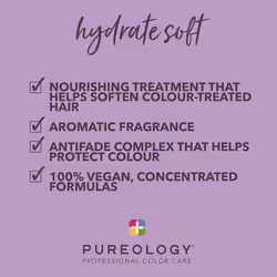 Pureology | Hydrate Soft | Softening Treatment Mask | for Dry Colour-Treated Hair | Vegan | 200ml